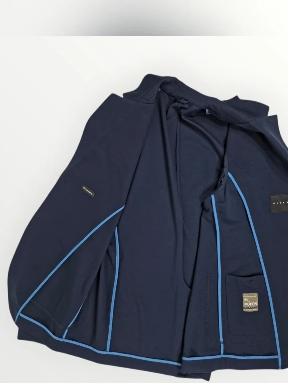 Sisley In Motion Men's Jersey Blazer IT 52/US 42 Navy Stretch Knit Slim Comfort